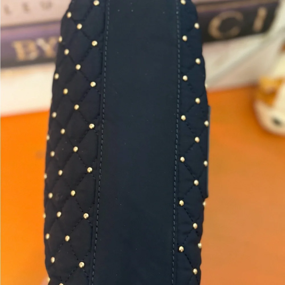 Juicy Couture Vintage Navy Quilted Studded Bag with Gold Accents EUC - Picture 8 of 12